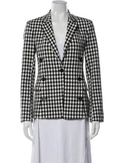 Pre-owned Derek Lam 10 Crosby Plaid Print Blazer In White