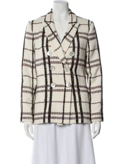 Pre-owned Derek Lam 10 Crosby Plaid Print Coat In Neutral