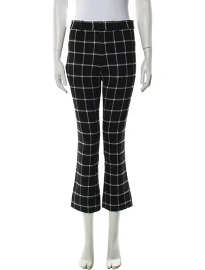 Pre-owned Derek Lam 10 Crosby Plaid Print Flared Pants In Black