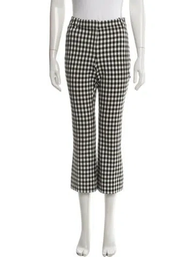 Pre-owned Derek Lam 10 Crosby Plaid Print Flared Pants In Black