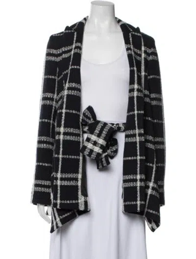 Pre-owned Derek Lam 10 Crosby Plaid Print Jacket In Black/blue