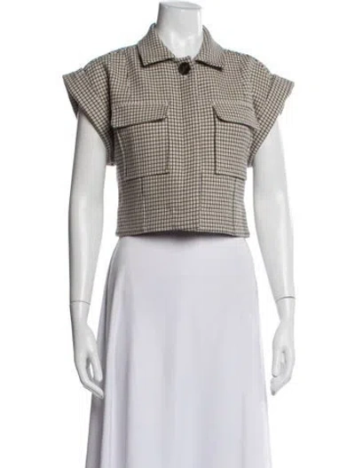 Pre-owned Derek Lam 10 Crosby Plaid Print Jacket In Neutrals