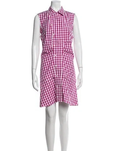 Pre-owned Derek Lam 10 Crosby Plaid Print Knee-length Dress In Purple
