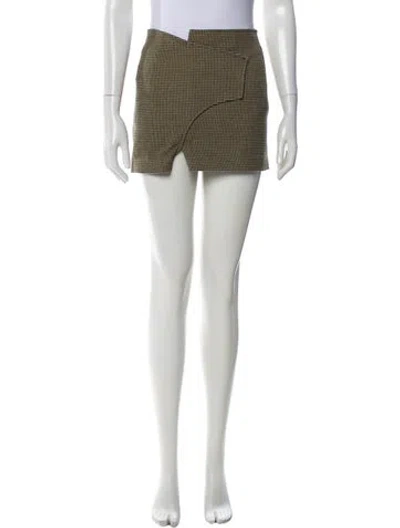 Pre-owned Derek Lam 10 Crosby Plaid Print Mini Skirt In Black