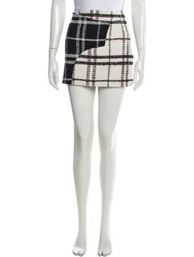 Pre-owned Derek Lam 10 Crosby Plaid Print Mini Skirt In Blue