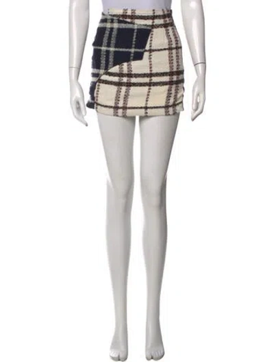 Pre-owned Derek Lam 10 Crosby Plaid Print Mini Skirt In Blue