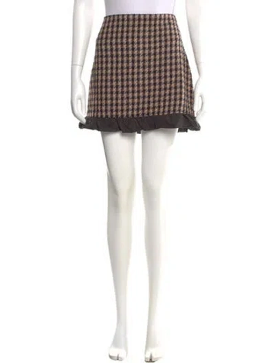 Pre-owned Derek Lam 10 Crosby Plaid Print Mini Skirt In Neutral