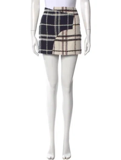 Pre-owned Derek Lam 10 Crosby Plaid Print Mini Skirt In Neutral
