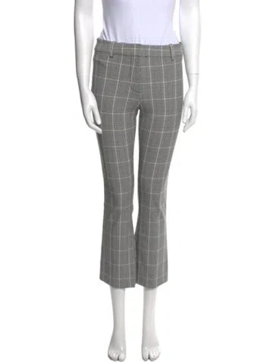 Pre-owned Derek Lam 10 Crosby Plaid Print Straight Leg Pants In Gray