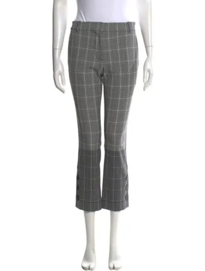 Pre-owned Derek Lam 10 Crosby Plaid Print Straight Leg Pants In Gray