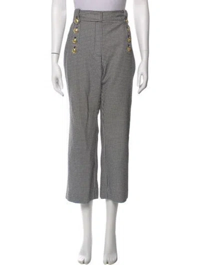 Pre-owned Derek Lam 10 Crosby Plaid Print Wide Leg Pants In Multi