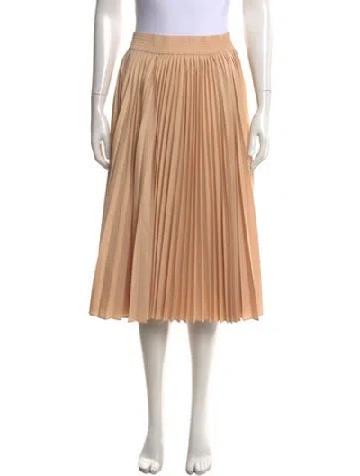 Pre-owned Derek Lam 10 Crosby Pleated Accents Midi Length Skirt In Neutrals