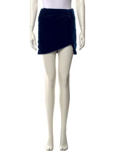 Pre-owned Derek Lam 10 Crosby Pleated Accents Mini Skirt In Blue