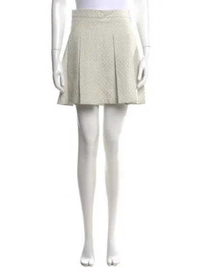 Pre-owned Derek Lam 10 Crosby Pleated Accents Mini Skirt In Neutral