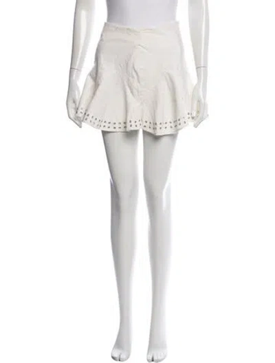 Pre-owned Derek Lam 10 Crosby Pleated Accents Mini Skirt In White