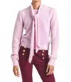 Derek Lam 10 Crosby Plush Knit Tie Neck Sweater In Slipper Pink In Pink
