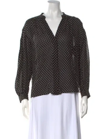 Pre-owned Derek Lam 10 Crosby Polka Dot Print V-neck Blouse In Multi