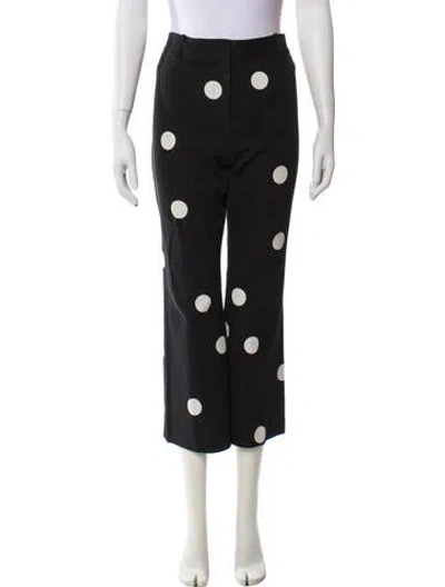 Pre-owned Derek Lam 10 Crosby Polka Dot Print Wide Leg Pants In Black