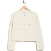 Derek Lam 10 Crosby Prewett Zip Front Crop Tweed Jacket In Neutral