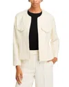 Derek Lam 10 Crosby Prewett Zip Front Jacket In Blanc De Blanc