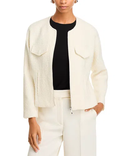 Derek Lam 10 Crosby Prewett Zip Front Jacket In Blanc De Blanc