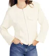 Derek Lam 10 Crosby Prewett Zip Front Jacket In Blanc De Blanc In Multi