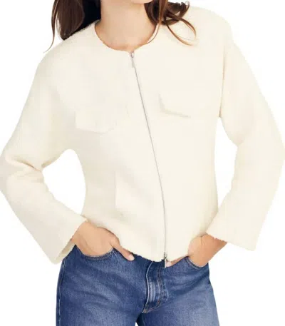 Derek Lam 10 Crosby Prewett Zip Front Jacket In Blanc De Blanc In Multi
