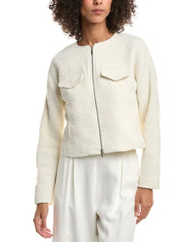 Derek Lam 10 Crosby Prewett Zip Front Wool-blend Jacket In Metallic