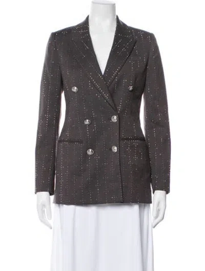 Pre-owned Derek Lam 10 Crosby Printed Blazer In Gray