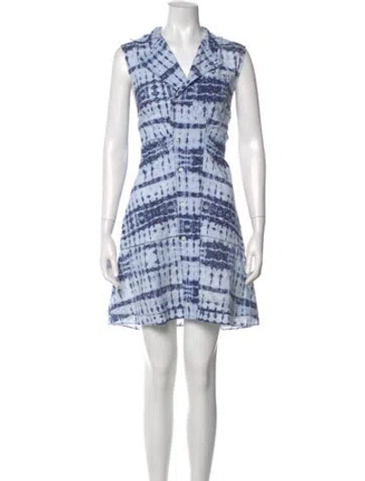 Pre-owned Derek Lam 10 Crosby Printed Knee-length Dress In Blue