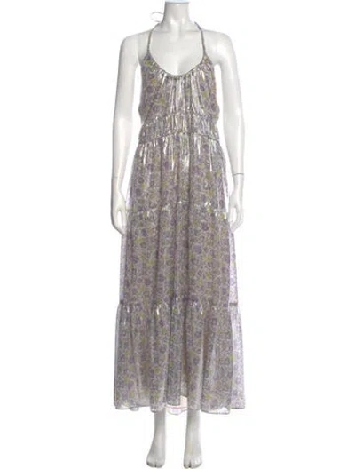 Pre-owned Derek Lam 10 Crosby Printed Long Dress In Neutral
