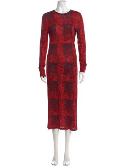Pre-owned Derek Lam 10 Crosby Printed Long Dress In Red