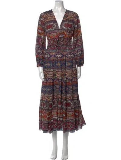Pre-owned Derek Lam 10 Crosby Printed Midi Length Dress In Pink