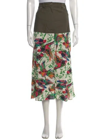 Pre-owned Derek Lam 10 Crosby Printed Midi Length Skirt