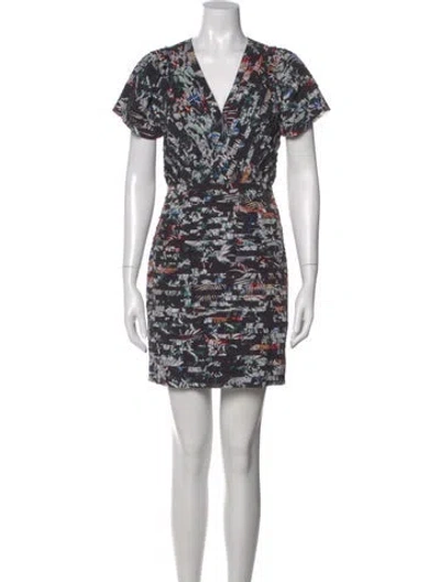 Pre-owned Derek Lam 10 Crosby Printed Mini Dress In Black
