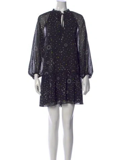 Pre-owned Derek Lam 10 Crosby Printed Mini Dress In Black