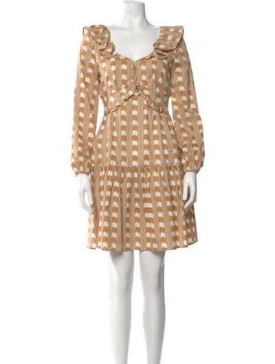 Pre-owned Derek Lam 10 Crosby Printed Mini Dress In Neutral