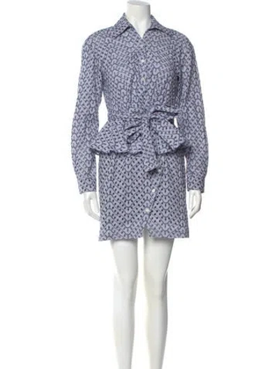 Pre-owned Derek Lam 10 Crosby Printed Mini Dress W/ Tags In Blue