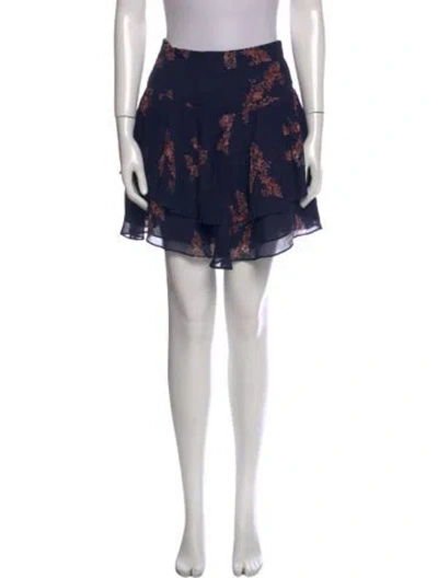 Pre-owned Derek Lam 10 Crosby Printed Mini Skirt In Blue