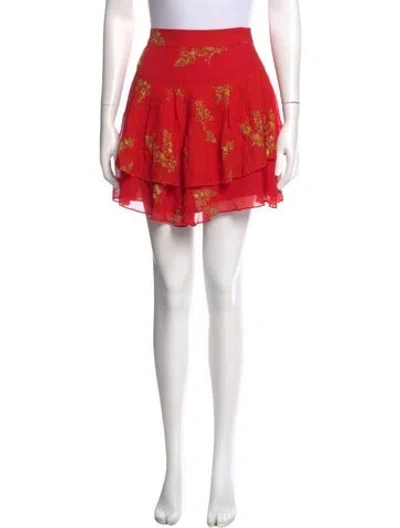 Pre-owned Derek Lam 10 Crosby Printed Mini Skirt In Red