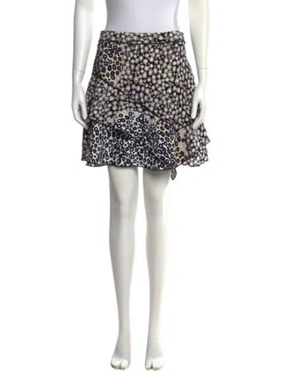 Pre-owned Derek Lam 10 Crosby Printed Mini Skirt In White