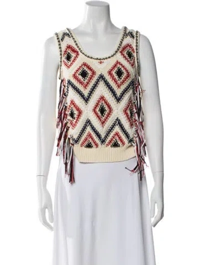 Pre-owned Derek Lam 10 Crosby Printed Scoop Neck Sweater In Neutral