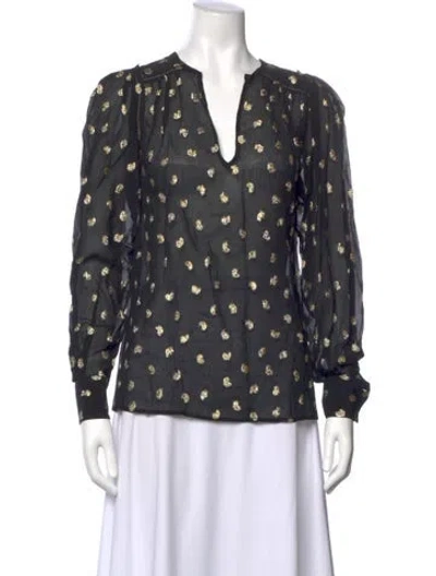 Pre-owned Derek Lam 10 Crosby Printed V-neck Blouse