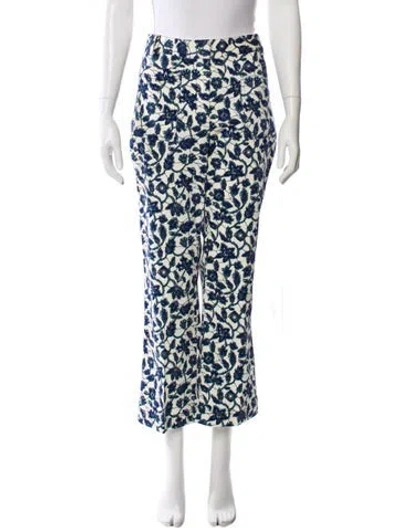 Pre-owned Derek Lam 10 Crosby Printed Wide Leg Pants In Blue