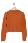 Derek Lam 10 Crosby Quentin Bubble Knit Wool Blend Crop Sweater In Amber
