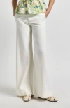 Derek Lam 10 Crosby Quinto Button Tab Wide Leg Pants In Blanc De Blanc