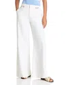 Derek Lam 10 Crosby Quinto Button Tab Wide Leg Pants In Blanc De Blanc