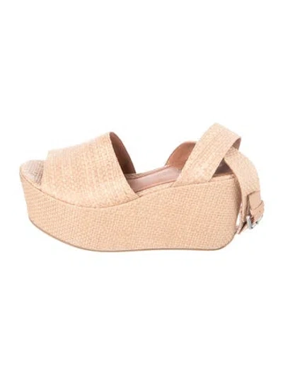 Pre-owned Derek Lam 10 Crosby Raffia Sandals In Neutral