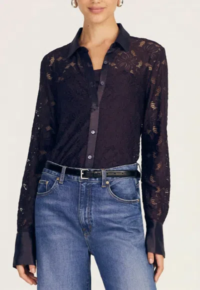 Derek Lam 10 Crosby Raissa Button Down Top In Aubergine In Purple