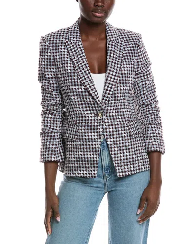 Derek Lam 10 Crosby Ralph Ruched Cotton-blend Tweed Blazer In Brown